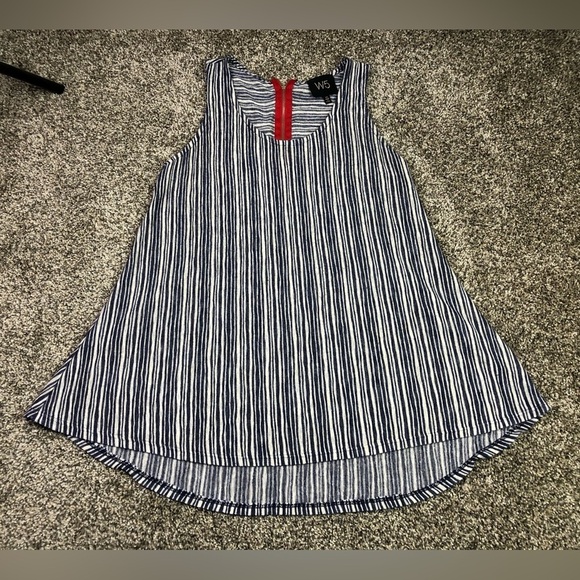 W5 Women’s Blue Striped Zip Back Tank Top Size XS - Picture 1 of 7